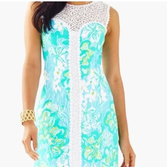Lilly Pulitzer Lagoon Green Sofia Shift Dress - Picture 1 of 5